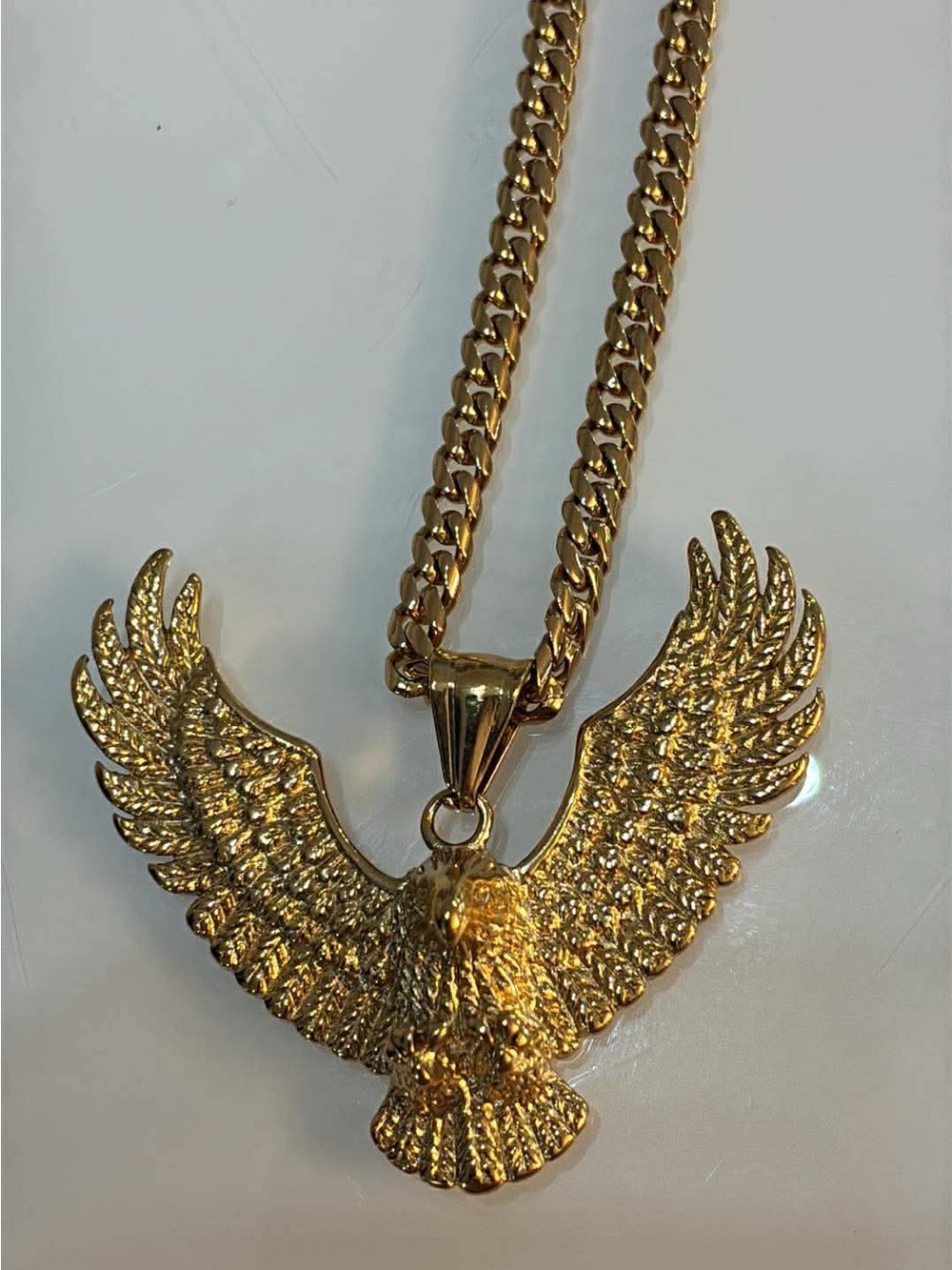 Gold Tone Eagle Wing Pendant Necklace - Women Jewelry